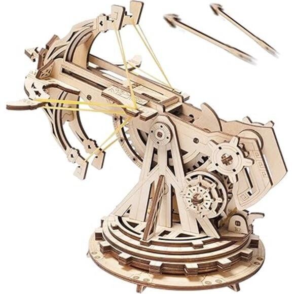 ROKR 3D Wooden Puzzles for Adults, DIY Wooden Ballista Launcher Toys Building - Picture 7 of 7